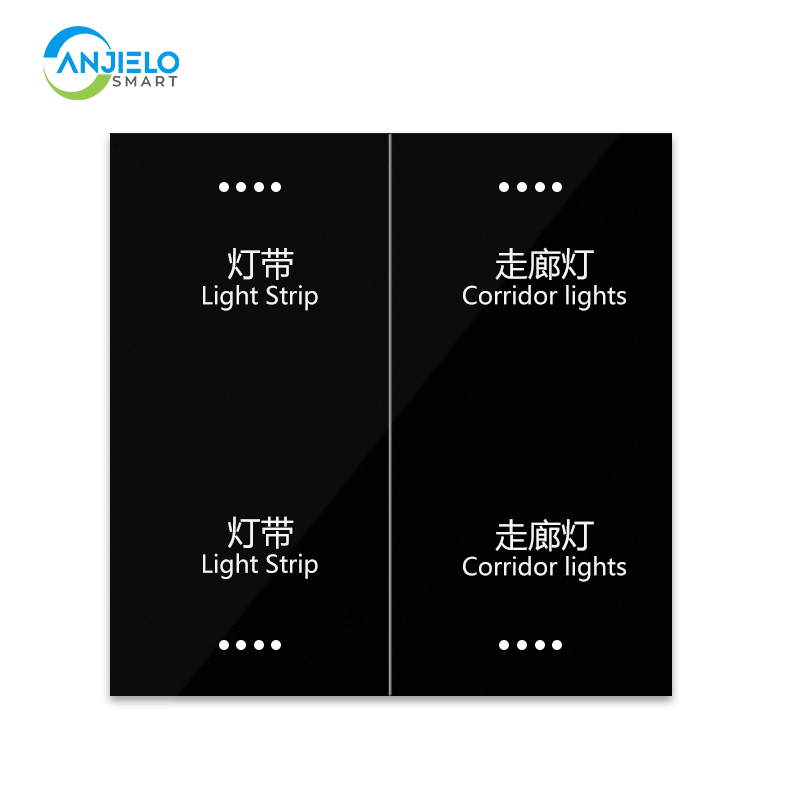 Anjielo Smart Home Zigbee 3.0 4-button Scene Switch - Anjielo Self-developed Zero-wire Technology Multi-touch Feedback Low Power Standby (≤0.5W)