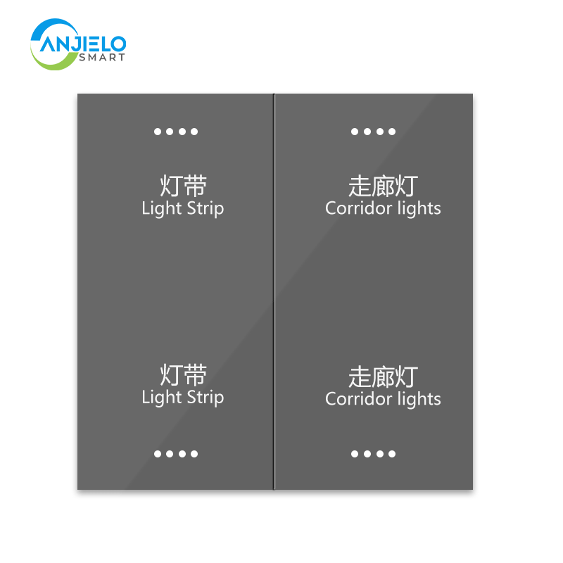 Anjielo Smart Home Zigbee 3.0 4-button Scene Switch - Anjielo Self-developed Zero-wire Technology Multi-touch Feedback Low Power Standby (≤0.5W)