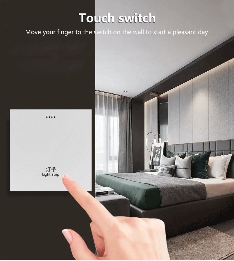 Anjielo Smart Home Tuya Smart ZigBee Zero Fire Large Panel Touch Switch - Tuya Ecological Direct Connection