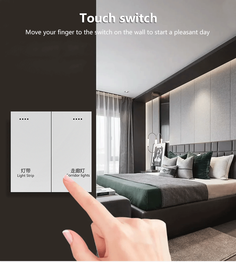 Anjielo Smart Home Zero Firewire Smart Two-button Switch - Zigbee 3.0 Protocol Capacitive Touch Multi-device Linkage Scenario