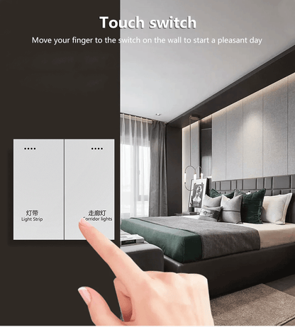 Anjielo Smart Home Zero Firewire Smart Two-button Switch - Zigbee 3.0 Protocol Capacitive Touch Multi-device Linkage Scenario