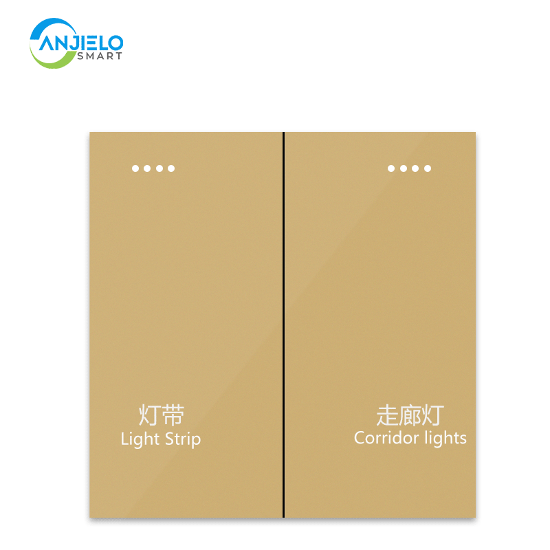 Anjielo Smart Home Zero Firewire Smart Two-button Switch - Zigbee 3.0 Protocol Capacitive Touch Multi-device Linkage Scenario