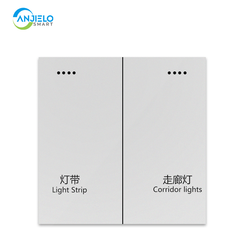Anjielo Smart Home Zero Firewire Smart Two-button Switch - Zigbee 3.0 Protocol Capacitive Touch Multi-device Linkage Scenario