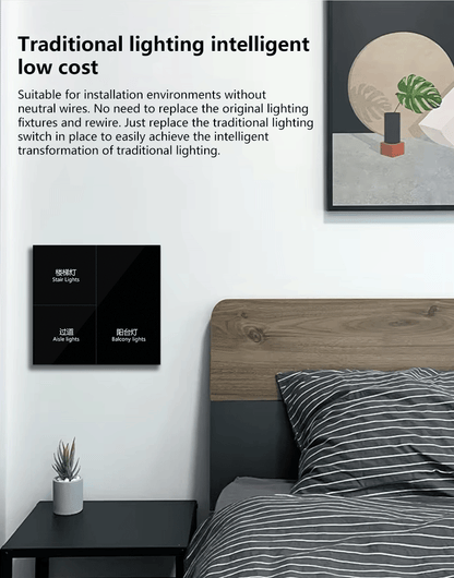 Anjielo Smart Home Zero Fire 3 Key Switch LCD Touch WIFI & Homekit Compatible Domotica Remote Automation Control