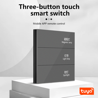 Anjielo Smart Home Tuya ZigBee 3.0 Zero-fire Three-button Switch, Supports Multi-device Binding of Lighting/Curtains/Air Conditioning