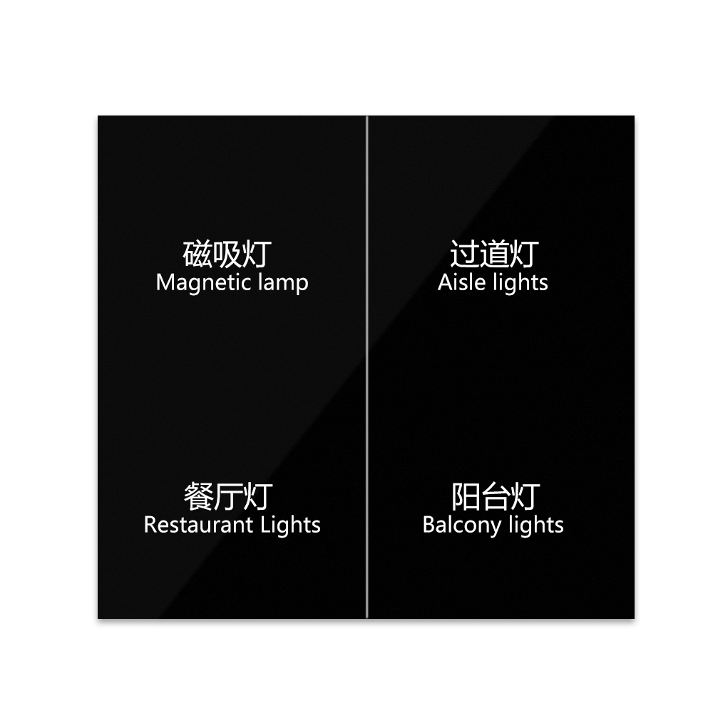 Anjielo Smart Home Zigbee 4-Key Touch Switch Single Pole 4-Way Control Wi-Fi Zero Fire ABS/PC Housing for Home Automation