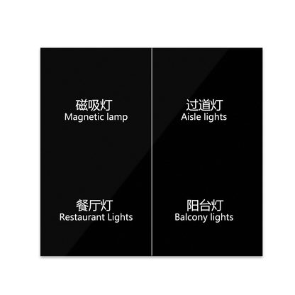 Anjielo Smart Home Zigbee 4-Key Touch Switch Single Pole 4-Way Control Wi-Fi Zero Fire ABS/PC Housing for Home Automation