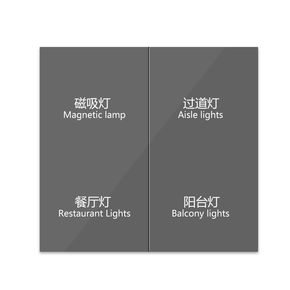 Anjielo Smart Home Zigbee 4-Key Touch Switch Single Pole 4-Way Control Wi-Fi Zero Fire ABS/PC Housing for Home Automation