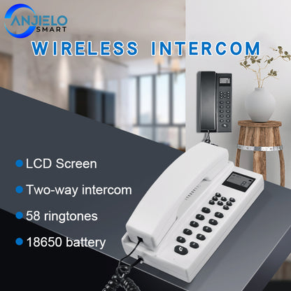 Wireless Intercom System for Home Office, 433MHz Two‑Way Hands‑Free Intercom Phone with LCD Screen, 18650 Battery Power Outage Support for House Apartment Multi‑Floor Communication