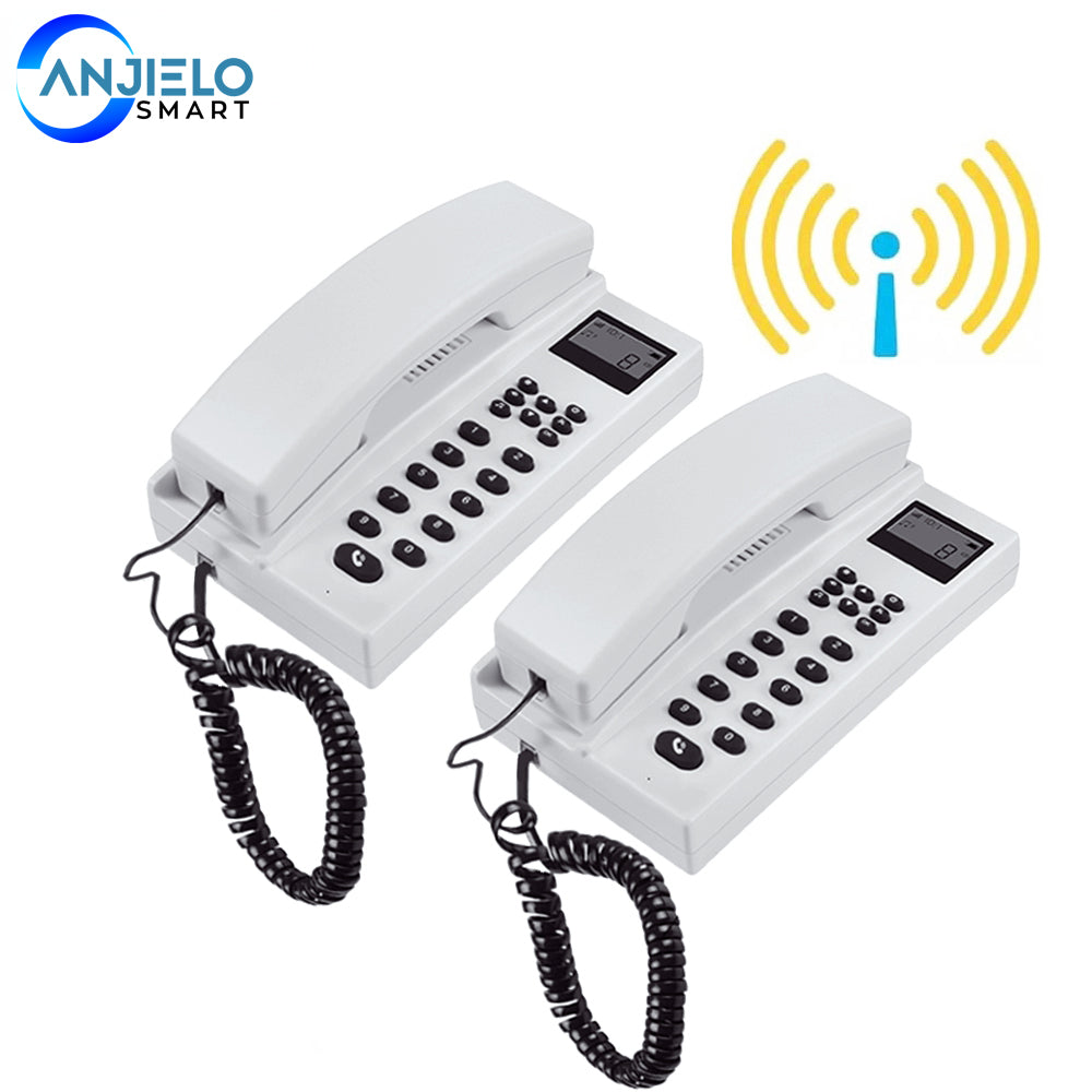 Wireless Intercom System for Home Office, 433MHz Two‑Way Hands‑Free Intercom Phone with LCD Screen, 18650 Battery Power Outage Support for House Apartment Multi‑Floor Communication
