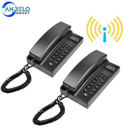 Wireless Intercom System for Home Office, 433MHz Two‑Way Hands‑Free Intercom Phone with LCD Screen, 18650 Battery Power Outage Support for House Apartment Multi‑Floor Communication
