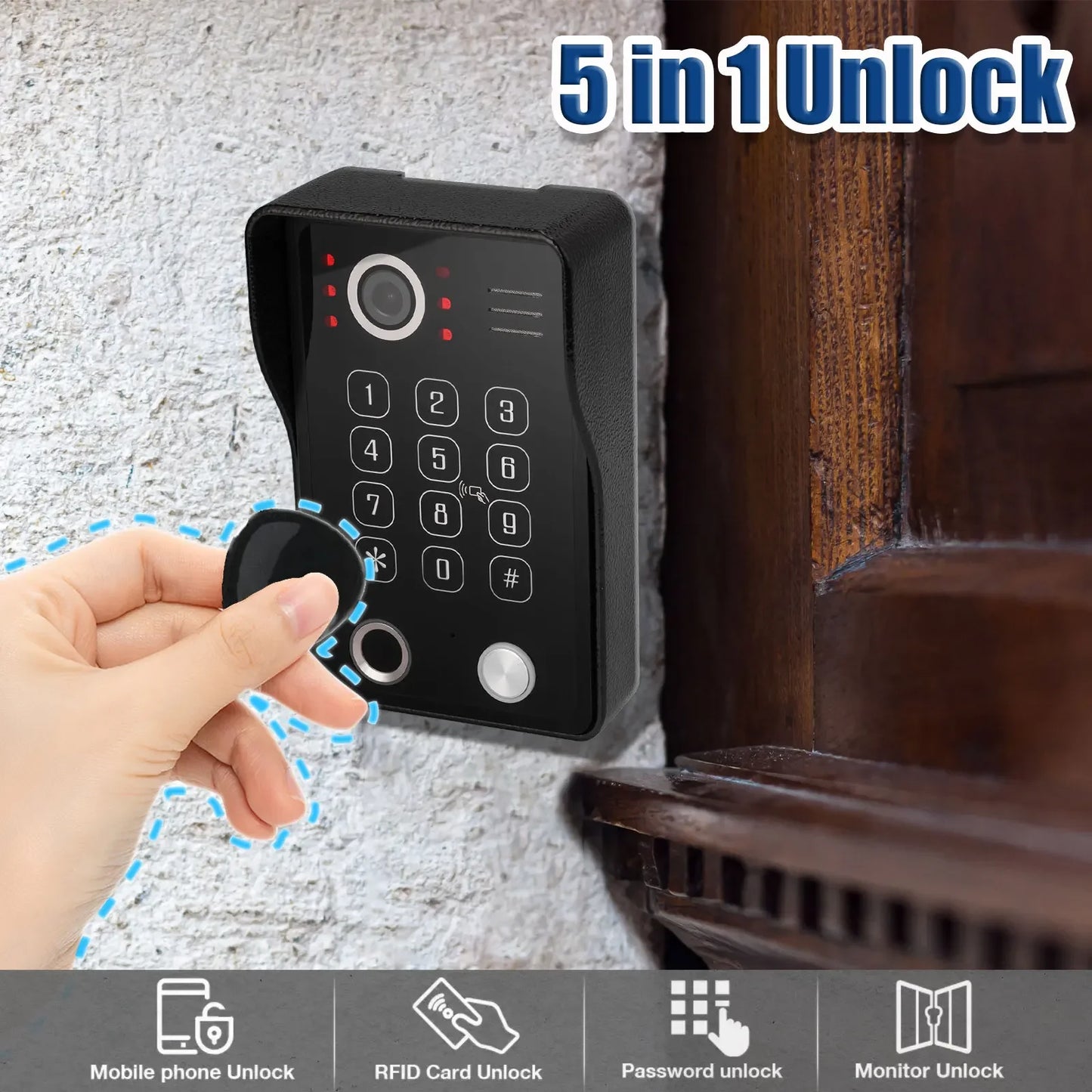 Anjielo Smart Home Tuya Smart Video Intercom with Camera 4CH 15.6inch Touch Screen IDVR 1080P Ddoorbell Intercoms For Apartment