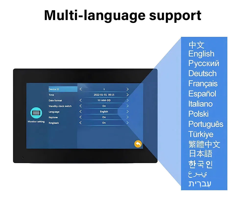 ANJIELO Metal Doorbell Video Intercom for System 10 inch Touch Screen 4in1 Unlock Romote Safety Protection Tuya Smart