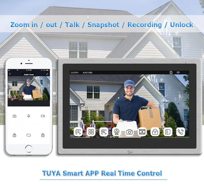 Anjielo Smart Home Tuya Smart Video Intercom with Camera 4CH 15.6inch Touch Screen IDVR 1080P Ddoorbell Intercoms For Apartment
