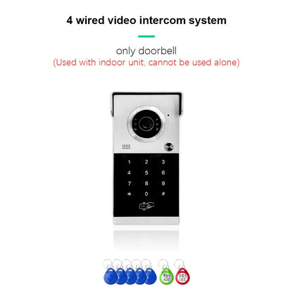 ANJIELO Metal Doorbell Video Intercom for System 10 inch Touch Screen 4in1 Unlock Romote Safety Protection Tuya Smart