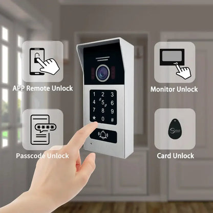 Anjielo Smart Home 2 Wire BUS Video Intercom Doorbell Camera 1080P 7/10 Inch Touch Monitor With RFID Card Access Doorphone System For Home Villa
