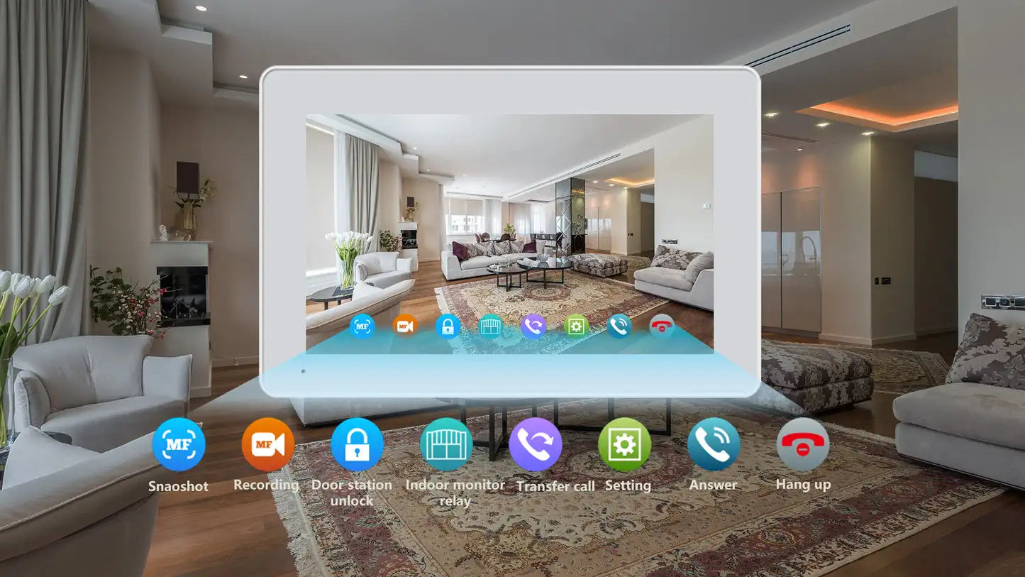 Anjielo Smart Home 2 Wire BUS Video Intercom Doorbell Camera 1080P 7/10 Inch Touch Monitor With RFID Card Access Doorphone System For Home Villa