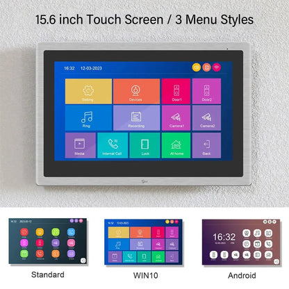 Anjielo Smart Home Tuya Smart Video Intercom with Camera 4CH 15.6inch Touch Screen IDVR 1080P Ddoorbell Intercoms For Apartment