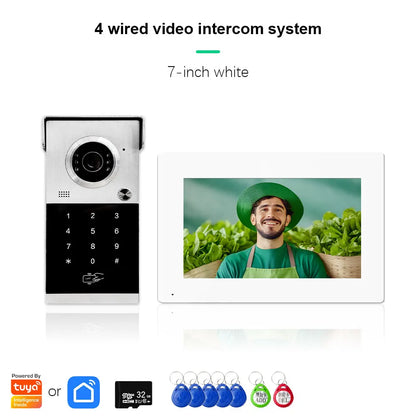 ANJIELO Metal Doorbell Video Intercom for System 10 inch Touch Screen 4in1 Unlock Romote Safety Protection Tuya Smart