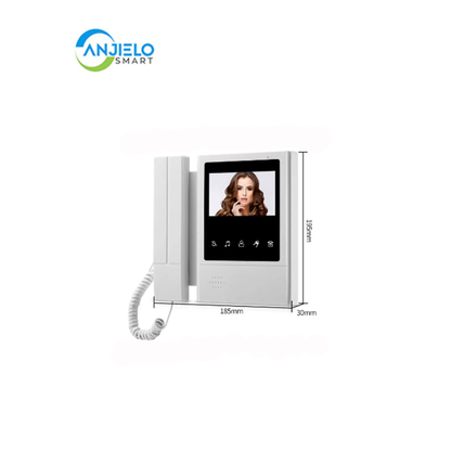 Anjielo Smart Home Indoor and Outdoor Building Video Intercom System with Remote Monitoring Features Single Monitor