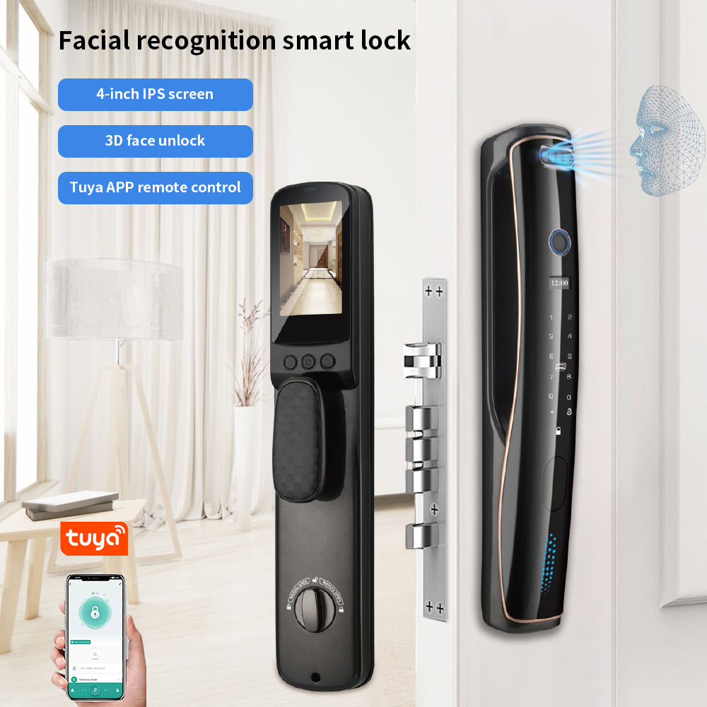 Anjielo Smart Home New Product Grey Tuya APP Keyless Card Door Lock Digital Access Control Door Locks with Code