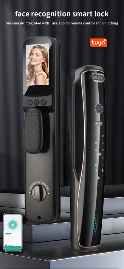 Anjielo Smart Home New Product Grey Tuya APP Keyless Card Door Lock Digital Access Control Door Locks with Code