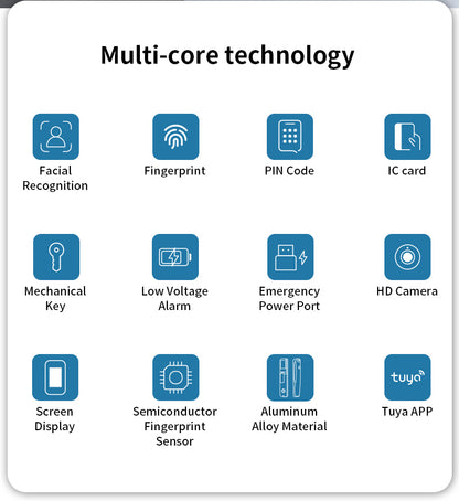 Anjielo Smart Home New Product Grey Tuya APP Keyless Card Door Lock Digital Access Control Door Locks with Code