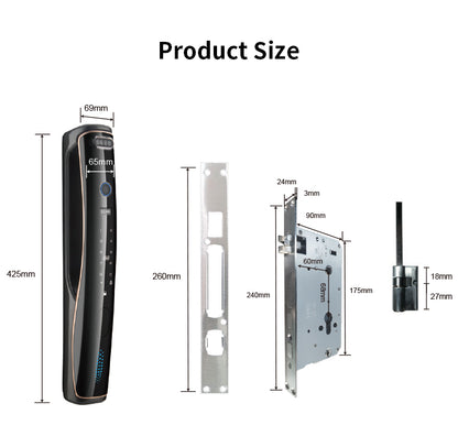 Anjielo Smart Home New Product Grey Tuya APP Keyless Card Door Lock Digital Access Control Door Locks with Code