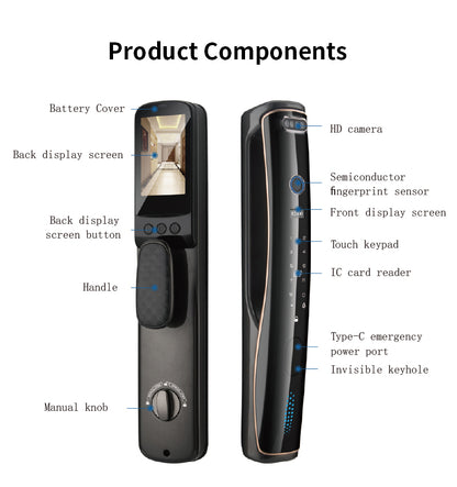 Anjielo Smart Home New Product Grey Tuya APP Keyless Card Door Lock Digital Access Control Door Locks with Code