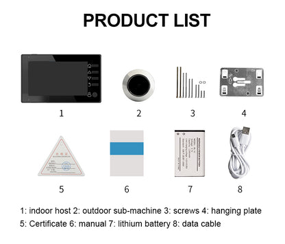 Anjielo Smart Home Latest Video Intercom System of Intelligent Visual Cat Eye Doorbell for Villa