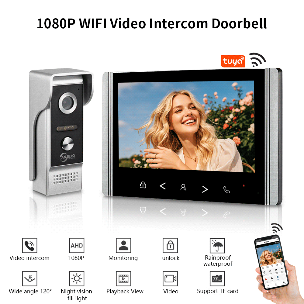Anjielo Smart Home HD Video Intercom System Wifi Video Intercom Doorbell for Villa and Home