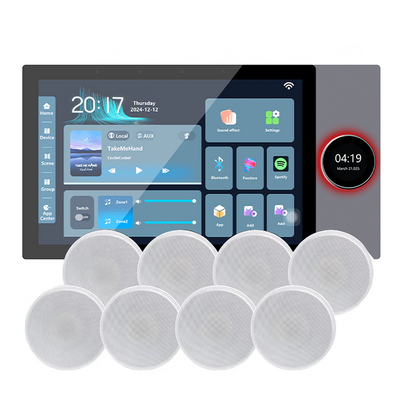 Anjielo Smart Home 10 Inch Wi-Fi & Zigbee Compatible Smart Home Touchscreen Control Panel with Integrated Amplifier and Remote Support ,Support 6 Languages and Google Alexa