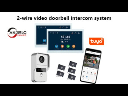 Anjielo Smart Home 10.1 Inch Touch Screen Video Doorbell Intercom System with Night Vision Camera and Two-Way Audio