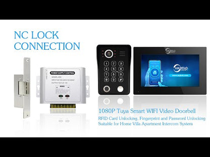 Anjielo Smart Wifi Doorbell Cam Video Intercom System by Tuya - 1080p HD Security and Multiple Unlock Options Including RFID Cards